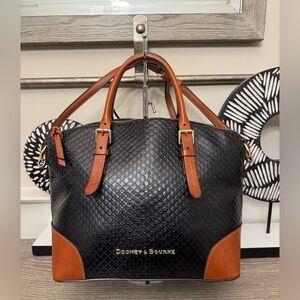 Dooney & Bourke Black and Tan Textured Satchel